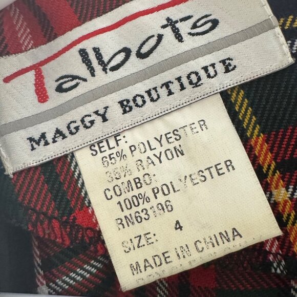 Vintage Talbots Maggy Boutique Tartan Plaid Jumpsuit 4 Sailor Collar 80s Preppy - Picture 4 of 8